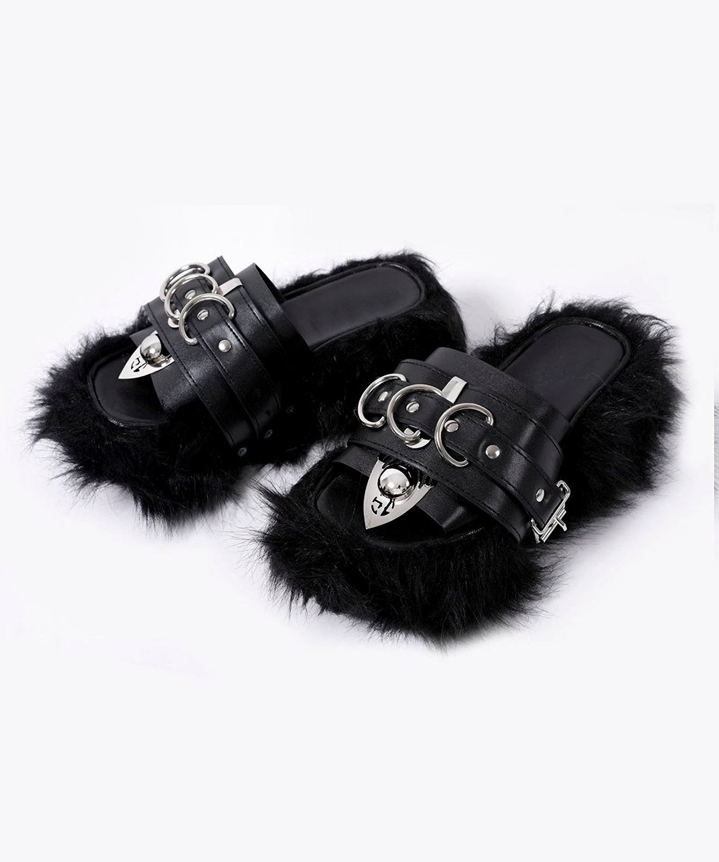 faux fur sandals