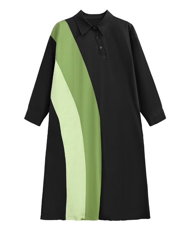 Contrast color polo dress