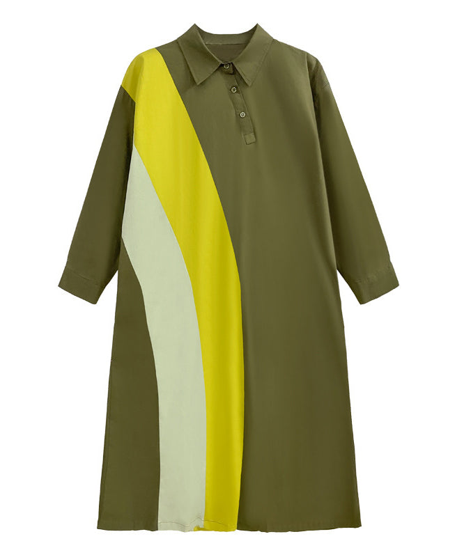 Contrast color polo dress