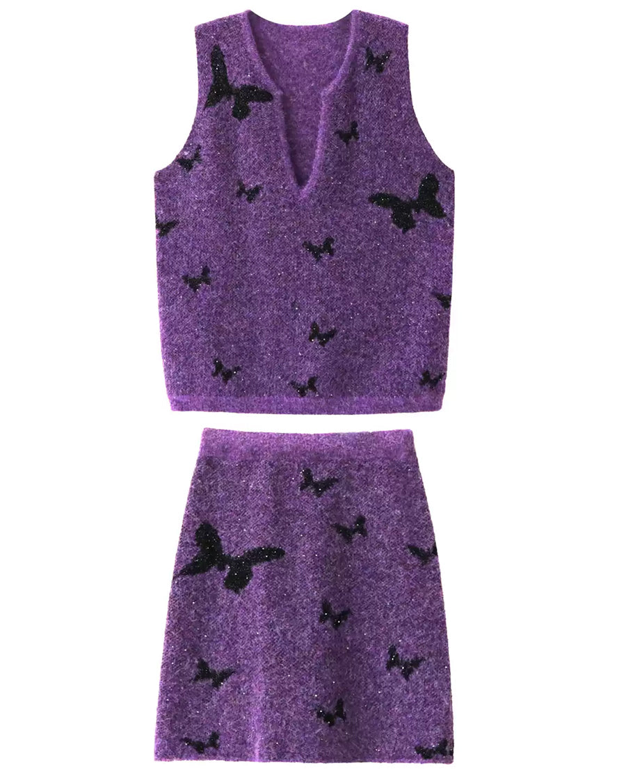 バタフライニットベスト&スカート