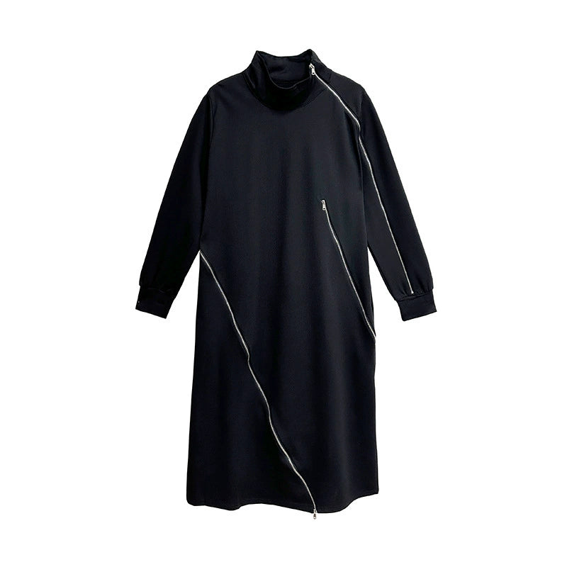 ジップラインハイネックロングドレス