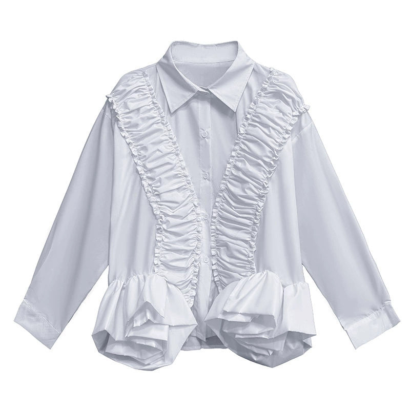 ラッフルペプラムブラウス