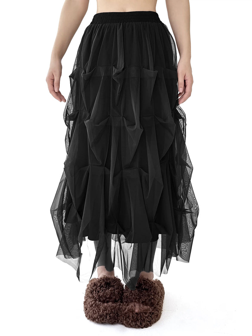 Mesh stitch top and skirt