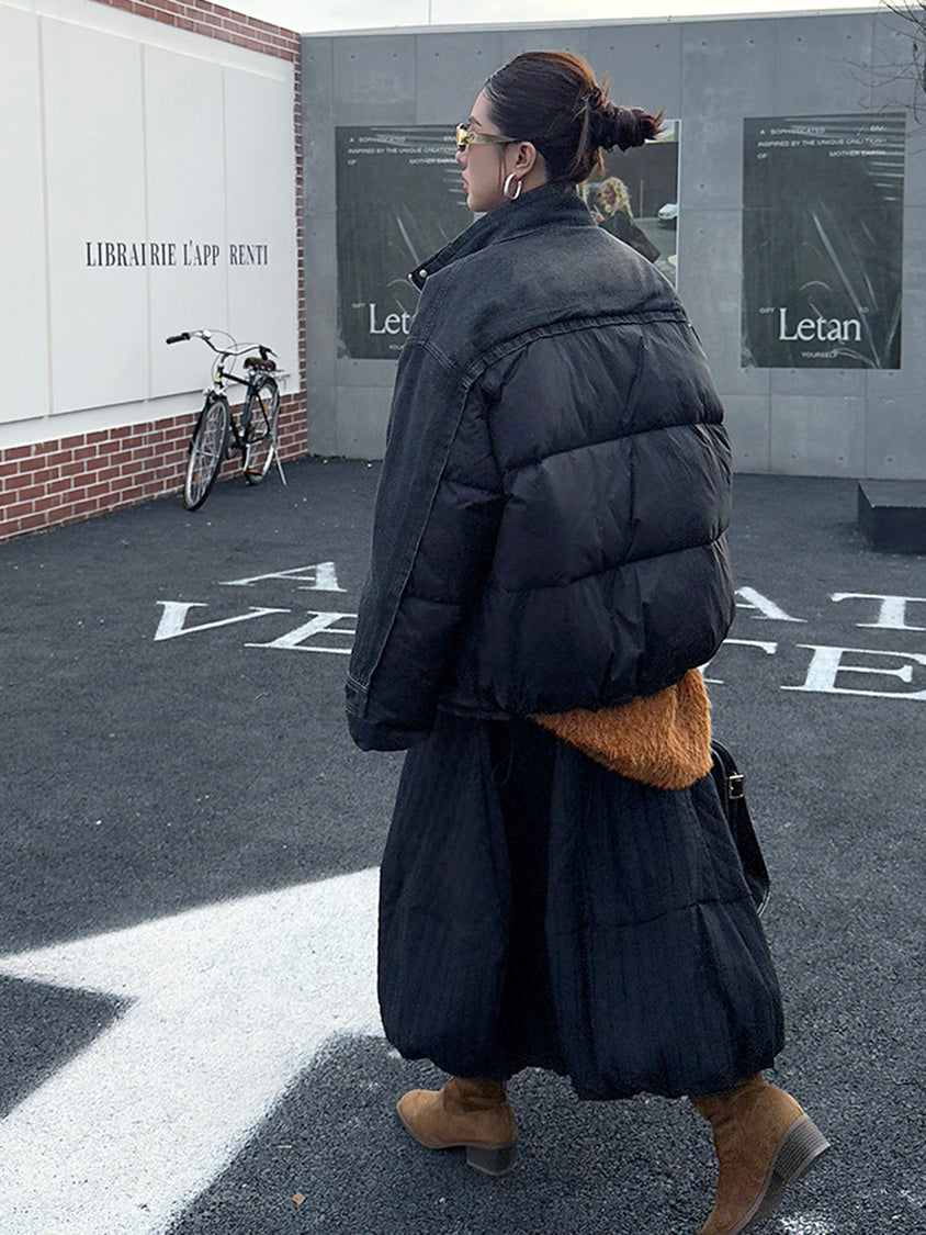 デニムコンビネーションパファージャケット