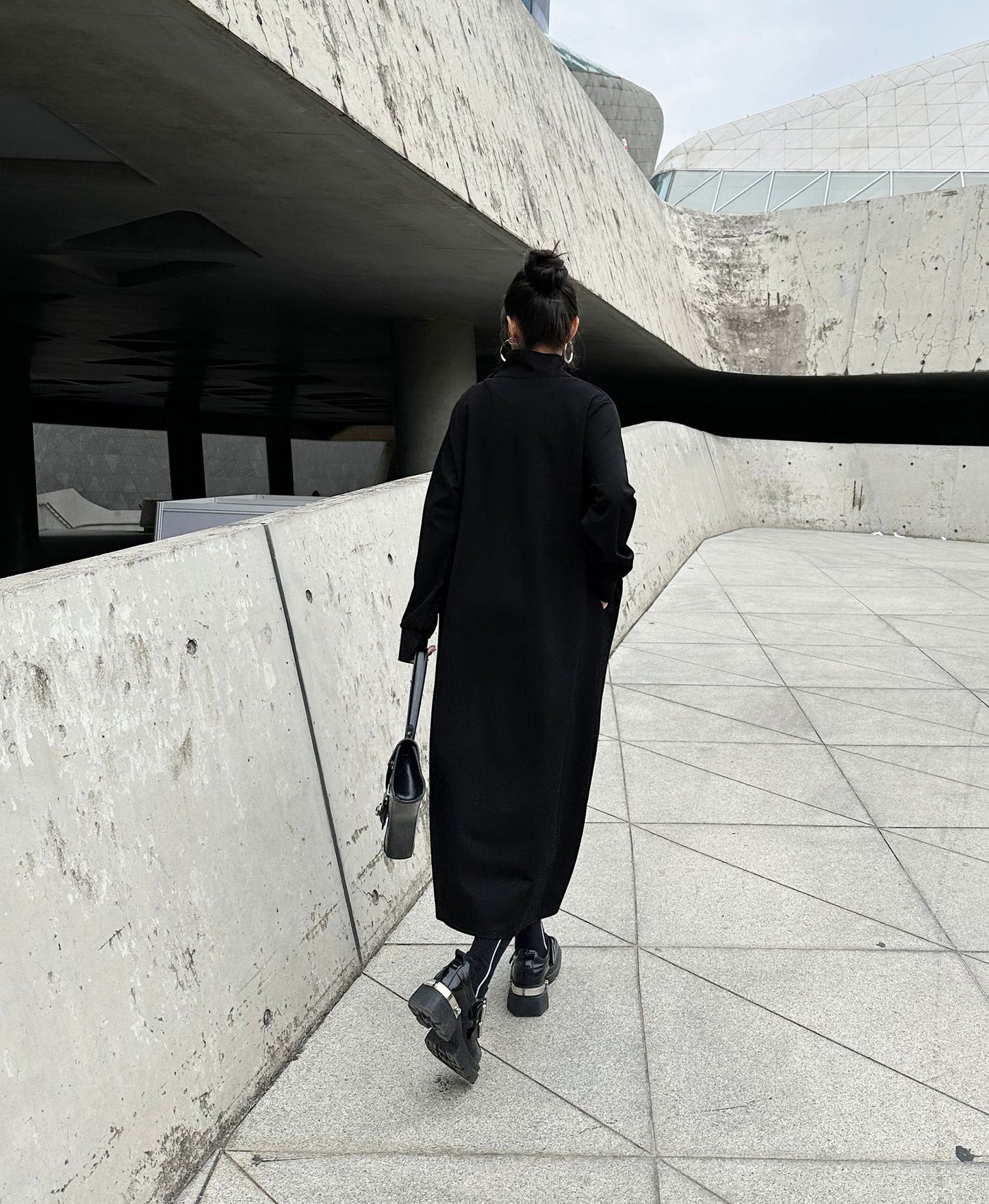 ジップラインハイネックロングドレス