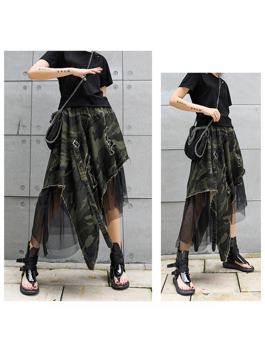 Mesh stitch top and skirt