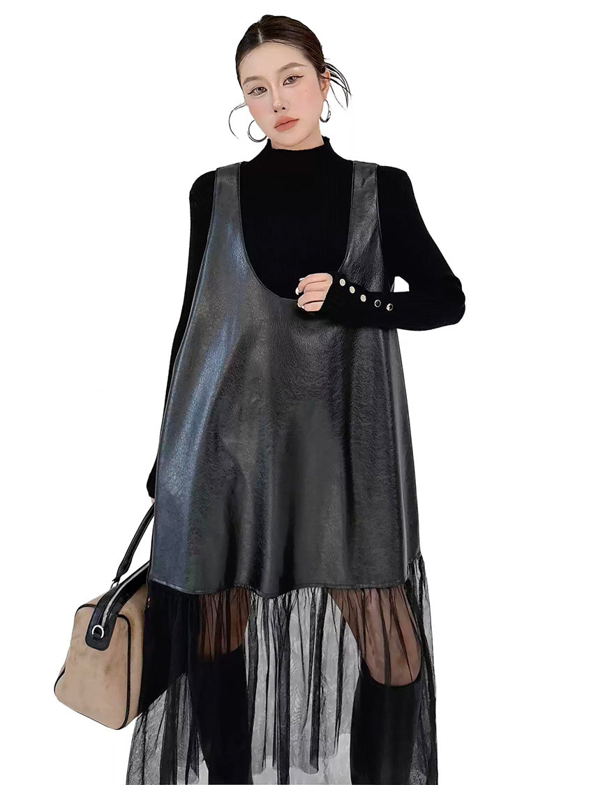 シアーコンビレイヤードドレス