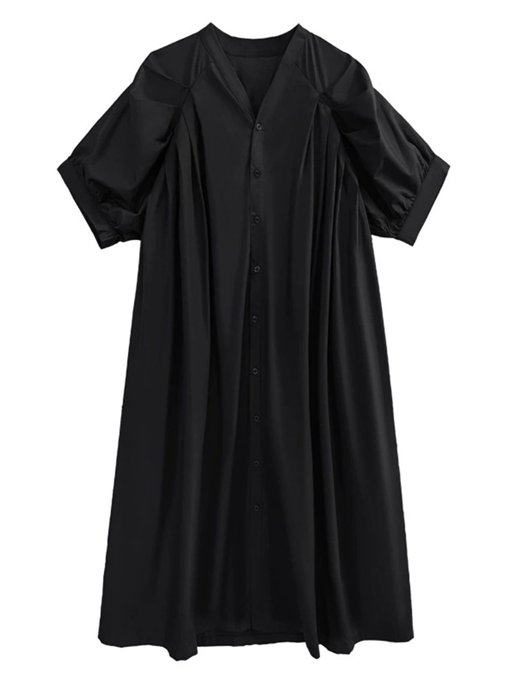 Balloon sleeve flared dress