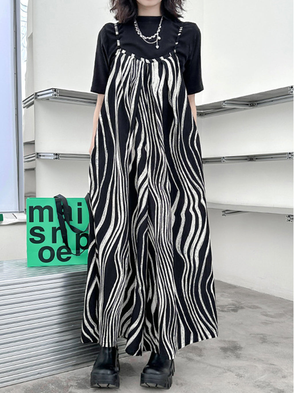 Striped Flow Overalls