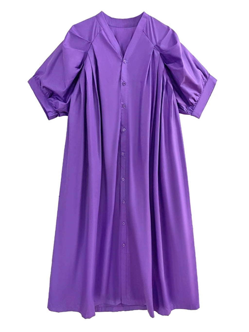 Balloon sleeve flared dress