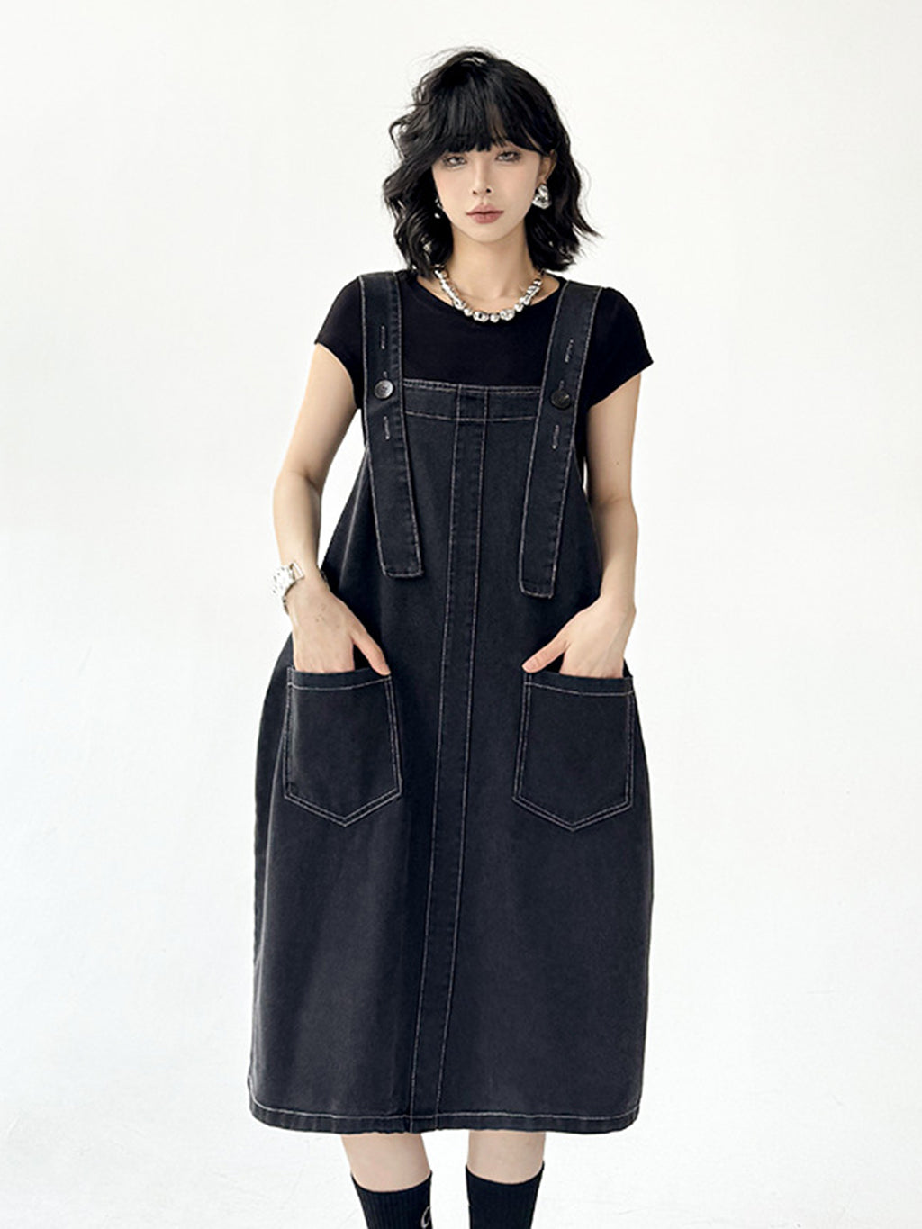 buckle suspender dress