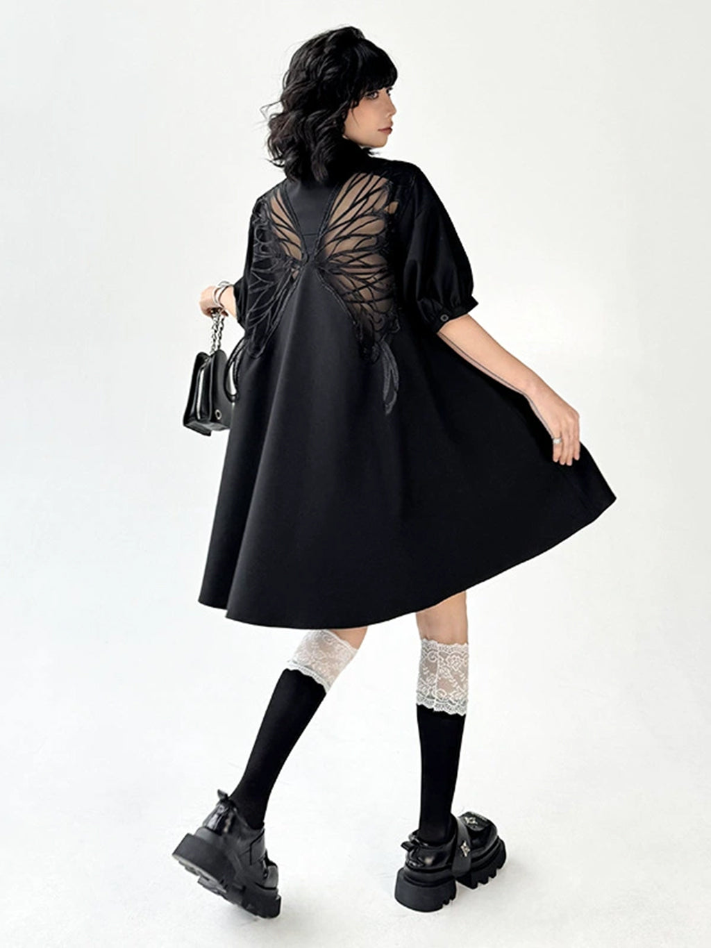 Butterfly Sheer Back Dress