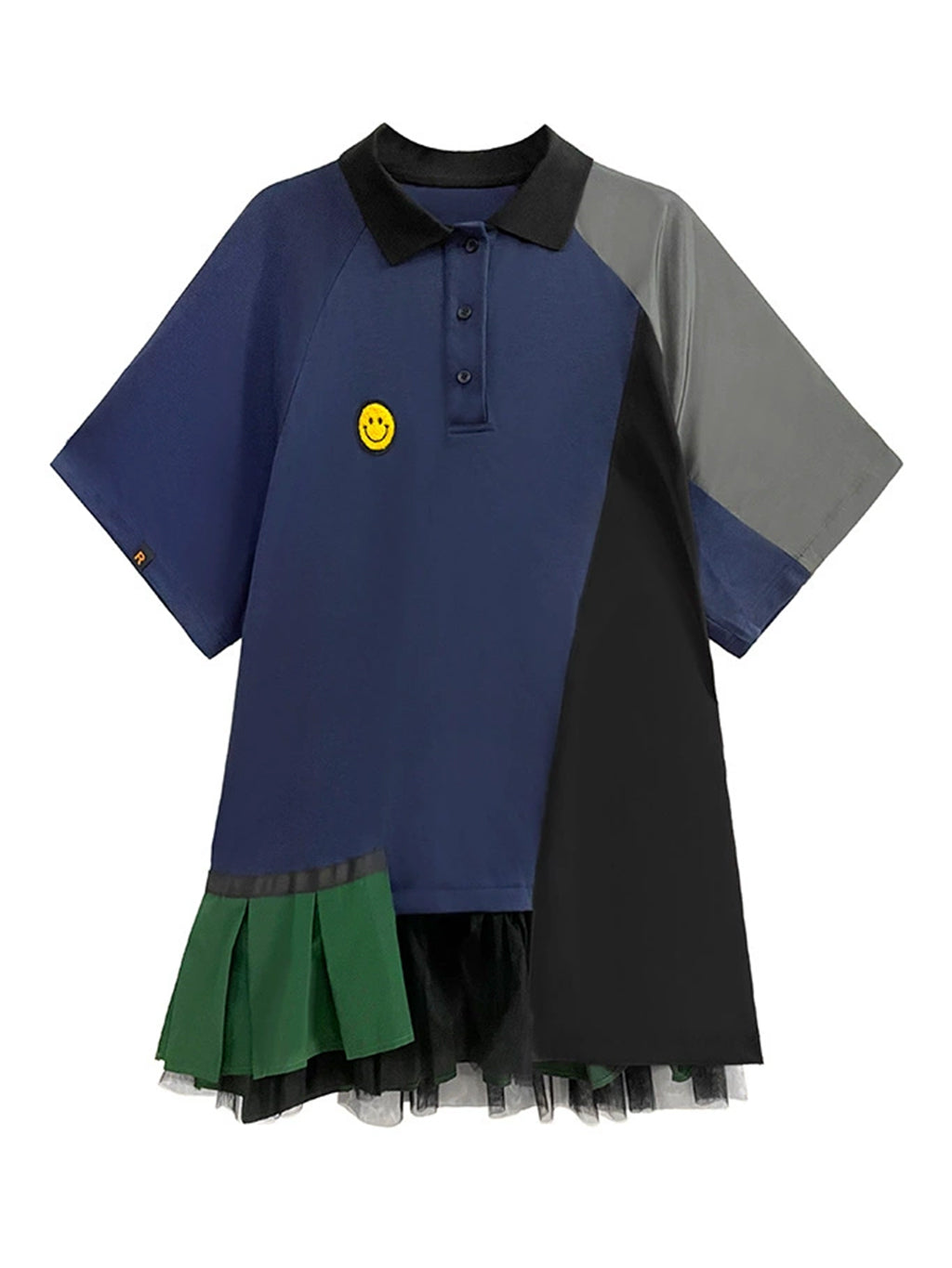 Smiley Patch Mix Polo Dress