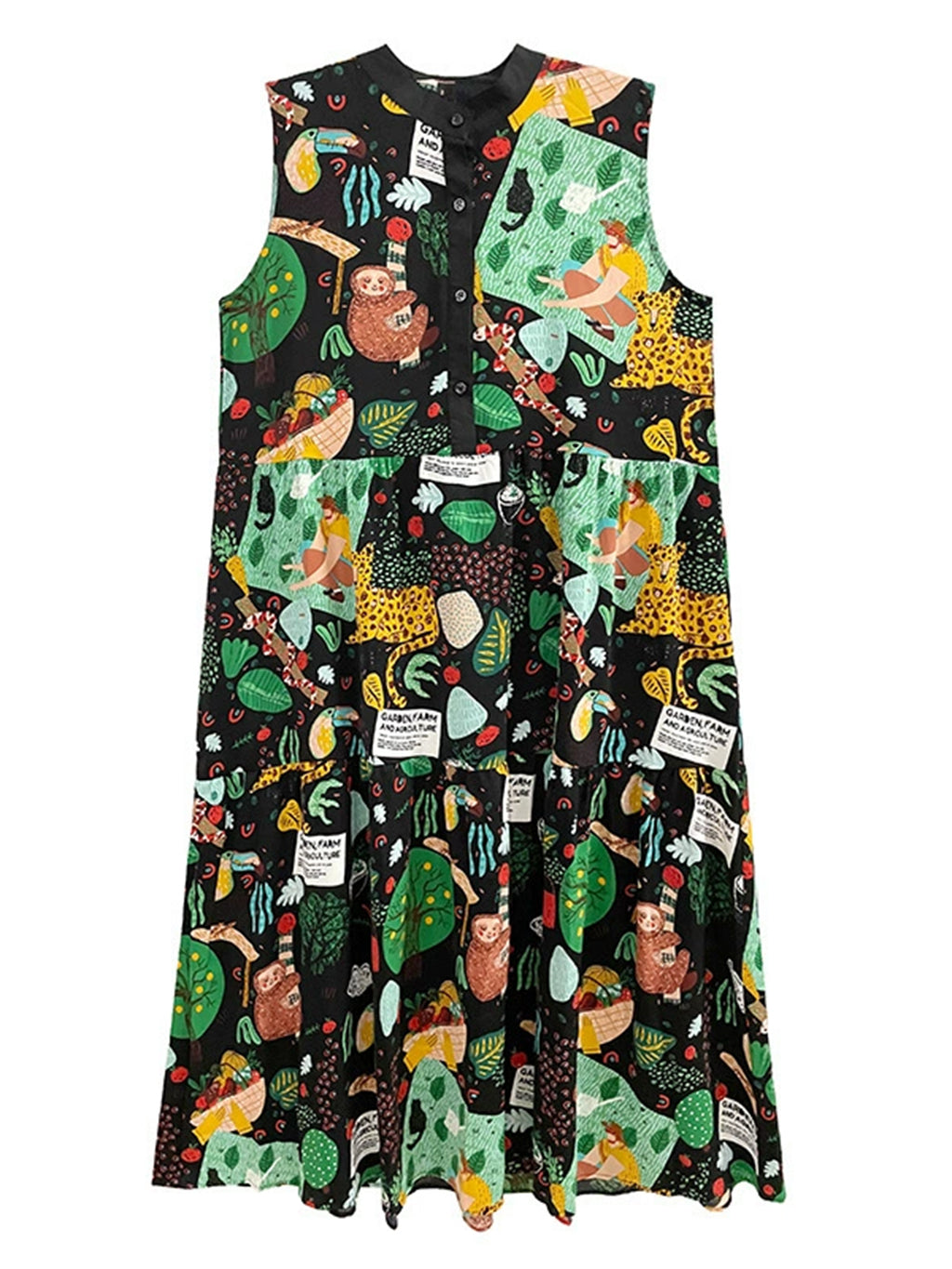 graphic sleeveless dress
