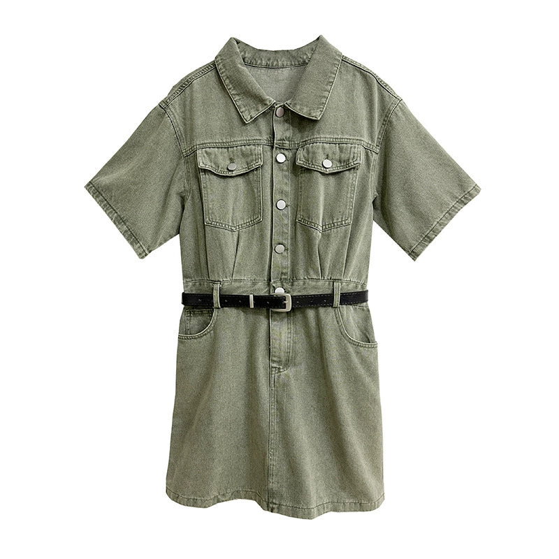 washed denim shirt dress