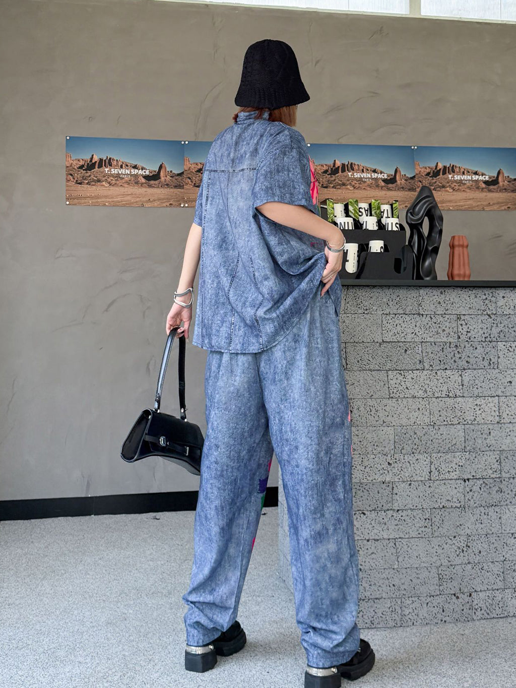 ペイントフラワーシャツ&パンツ