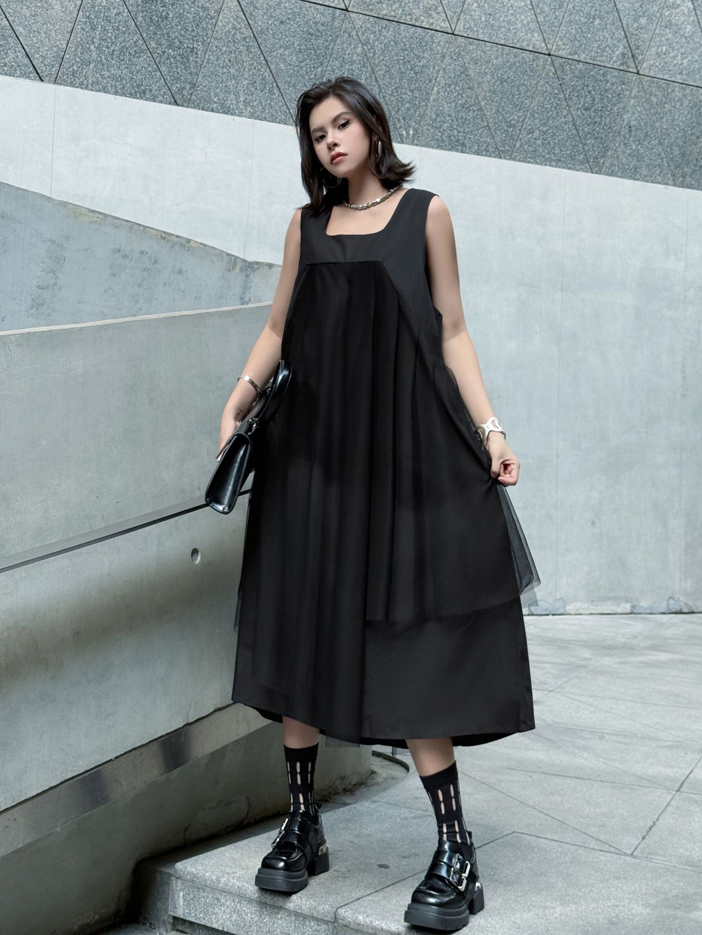 Black tulle layered dress