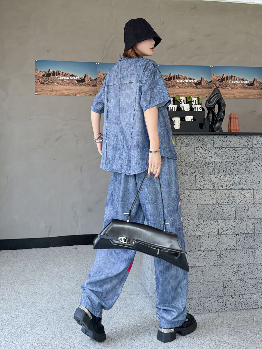 ペイントフラワーシャツ&パンツ