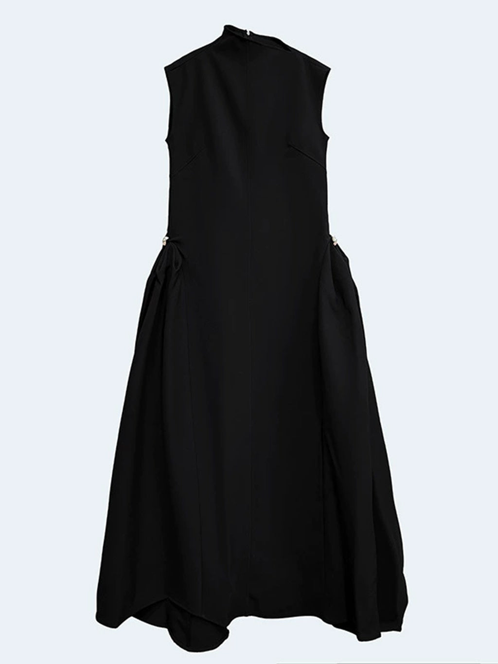 High neck long flared dress