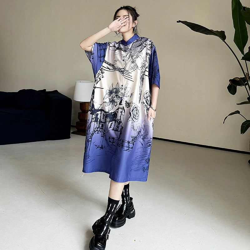 Scarf tie blouse and denim pants series