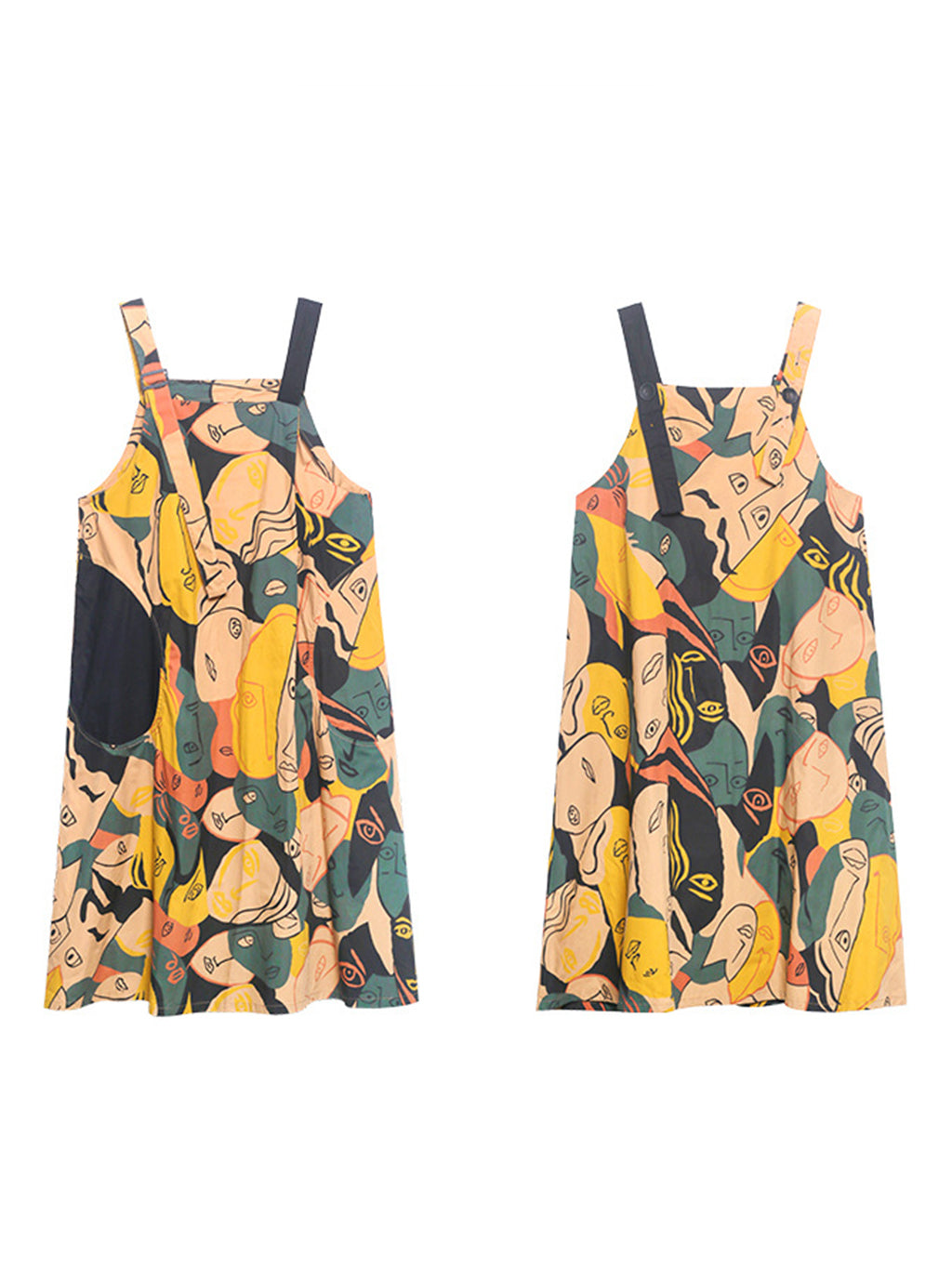Graphic Art Suspender Dress