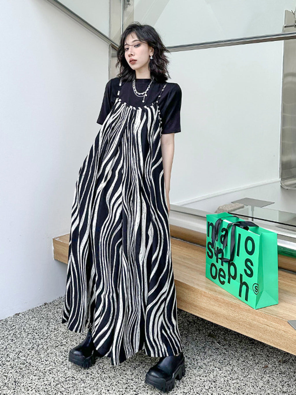 Striped Flow Overalls