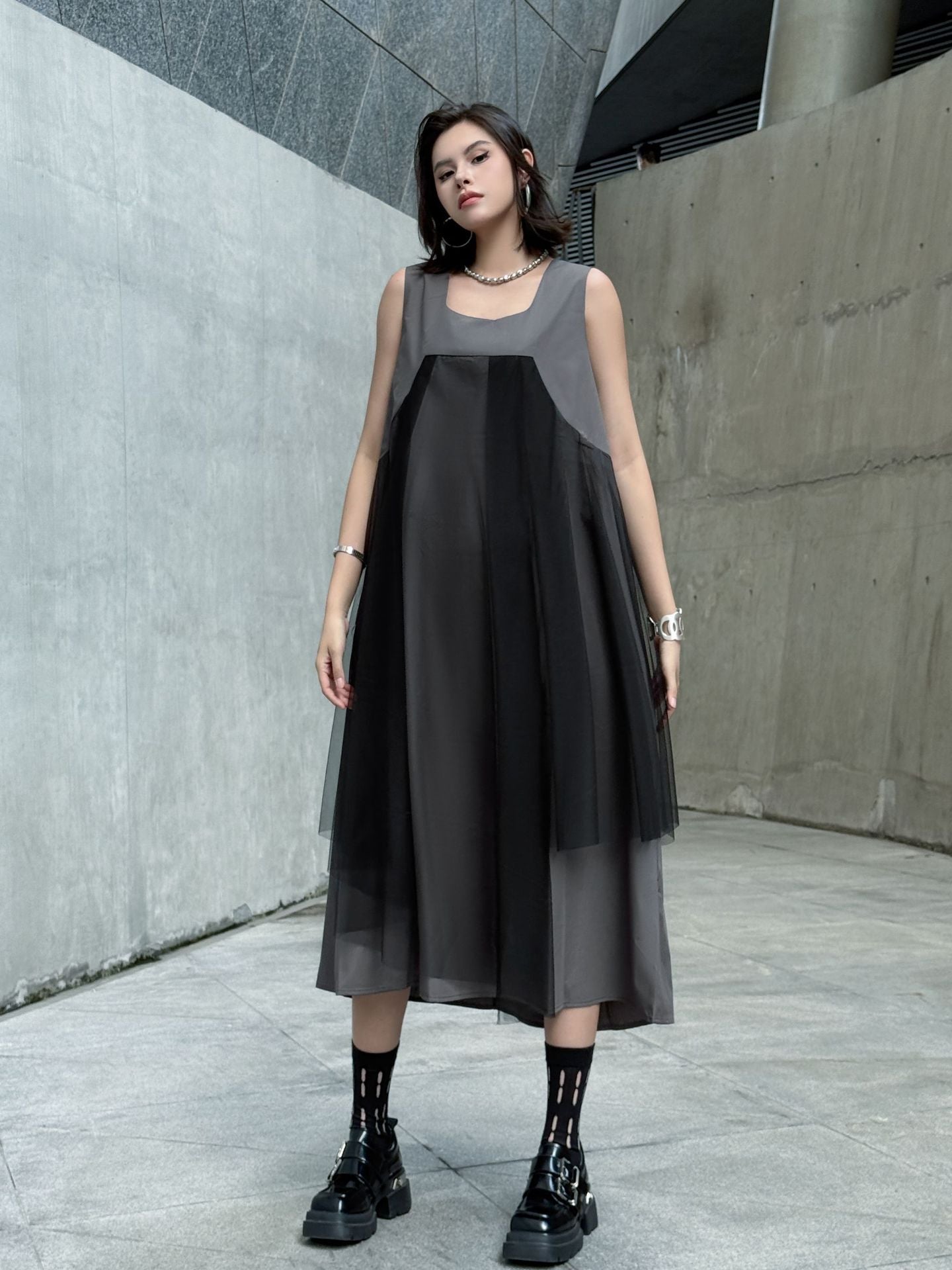 Black tulle layered dress