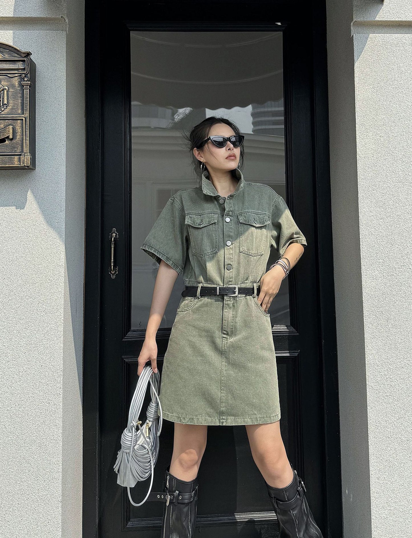washed denim shirt dress