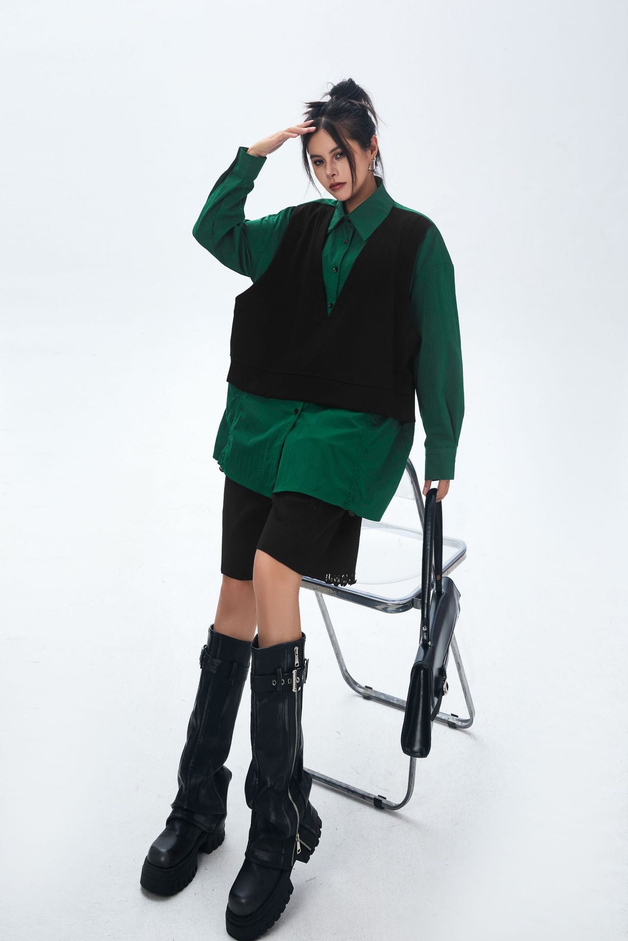 ダブルレイヤードブラウス
