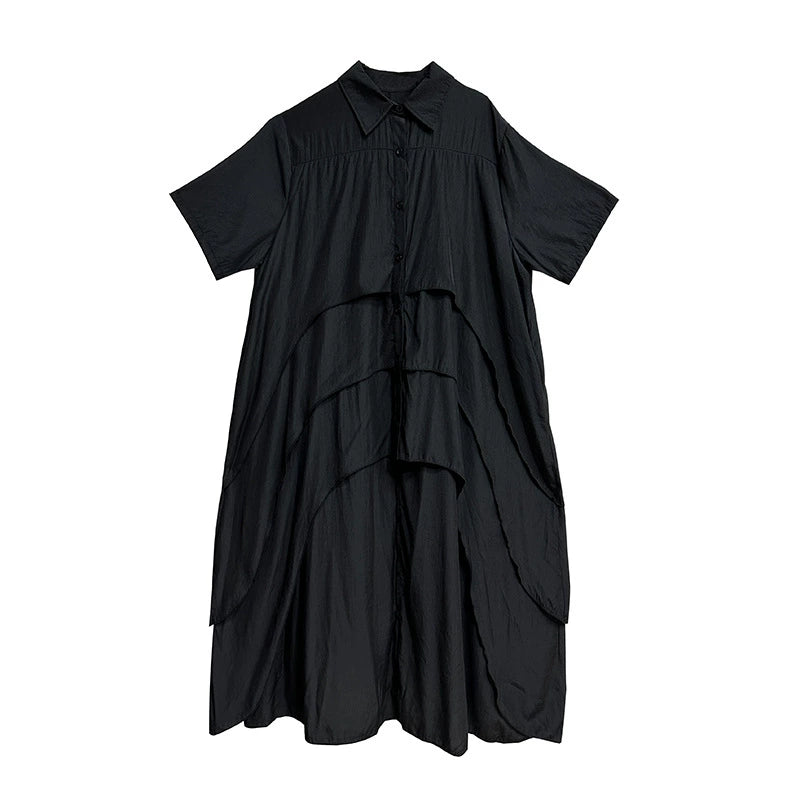 High-low hem shirt dress