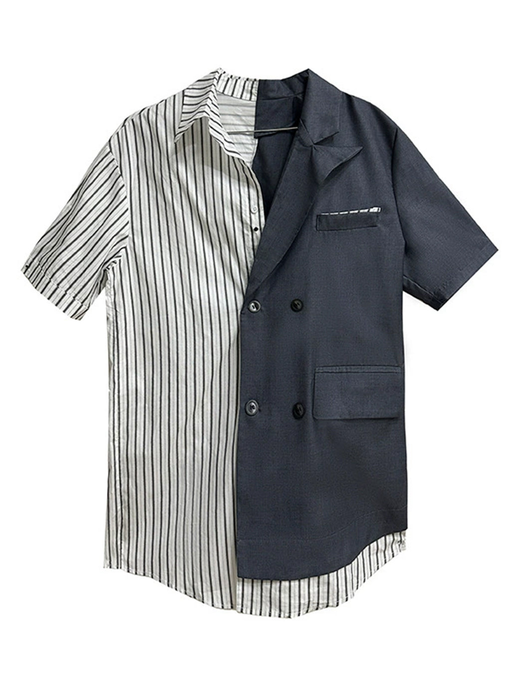 Half combination tailored shirt dress