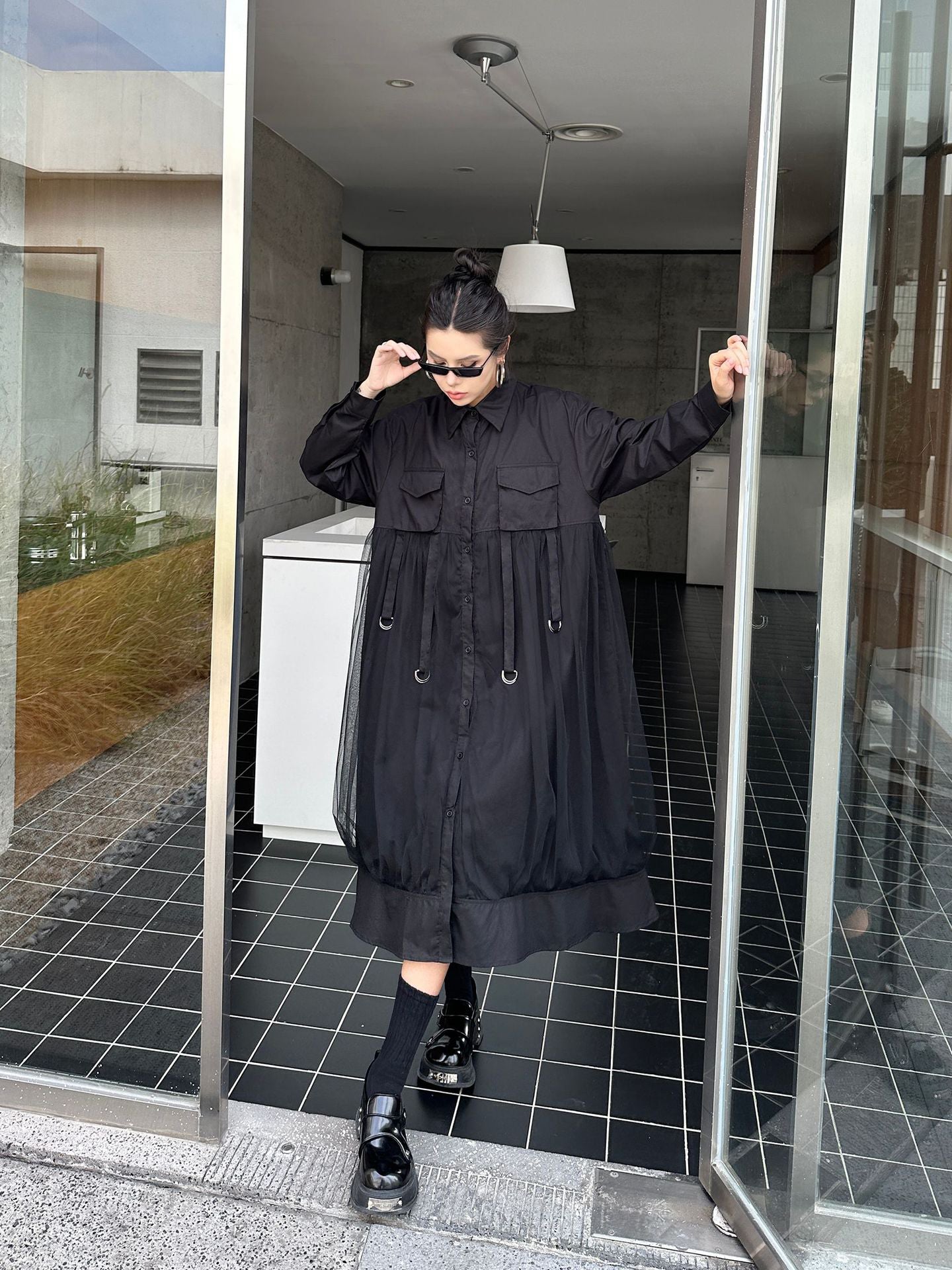 チュールコンビネーションドレス