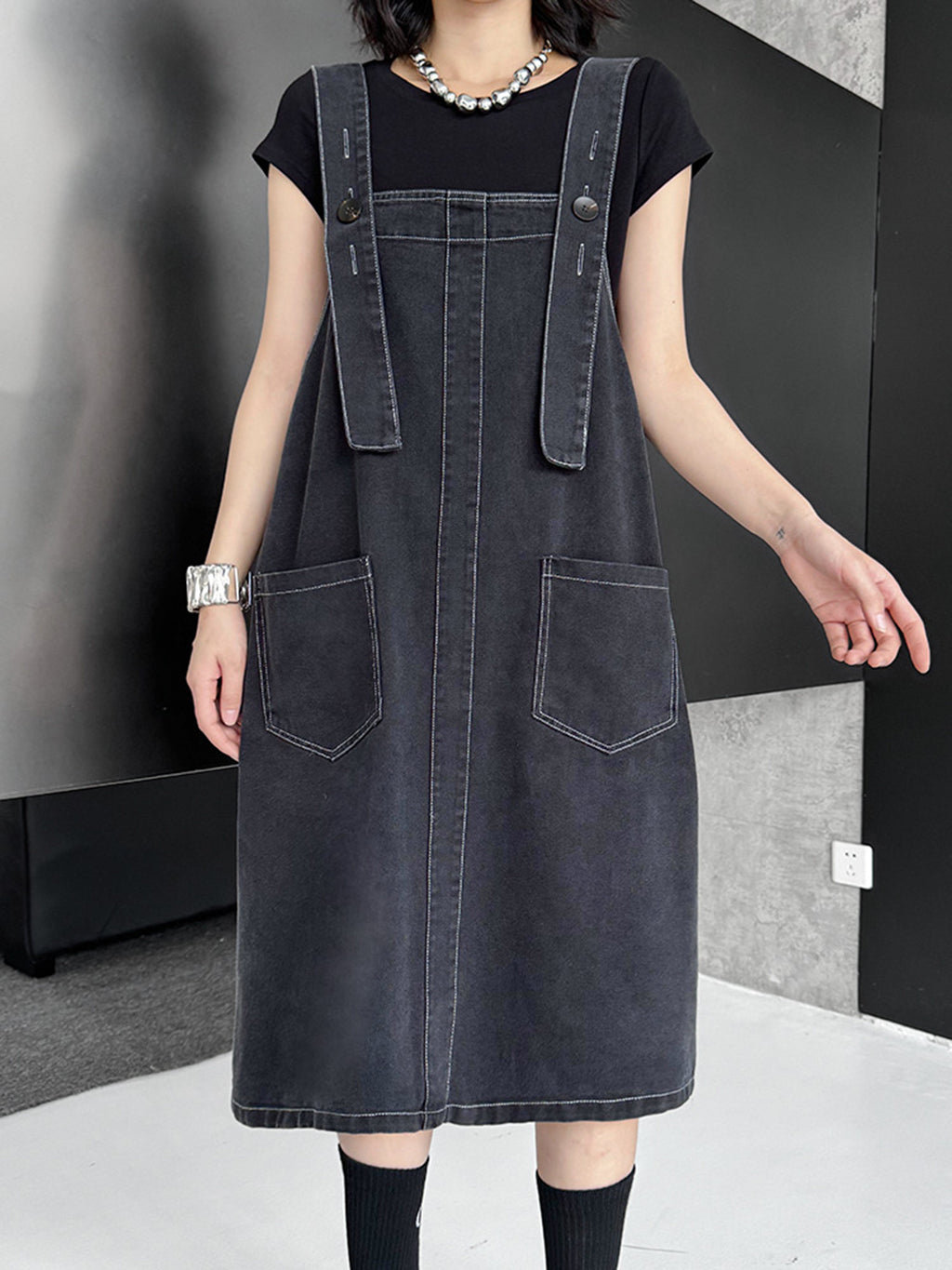 buckle suspender dress