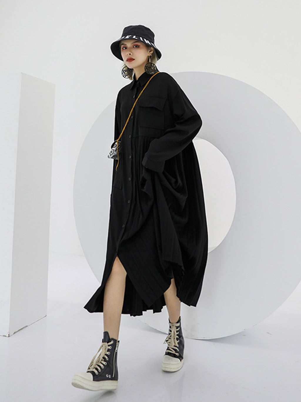 floating sleeve shirt dress