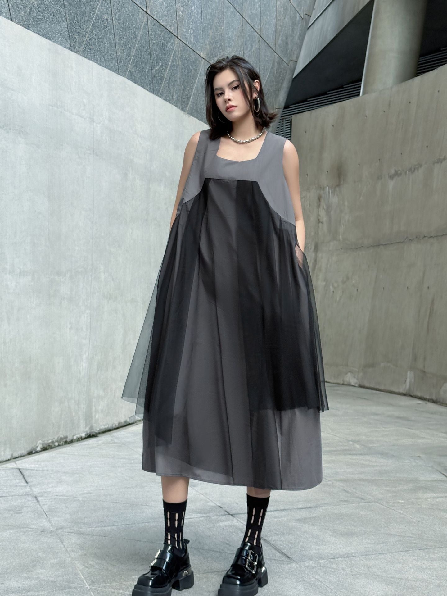 Black tulle layered dress