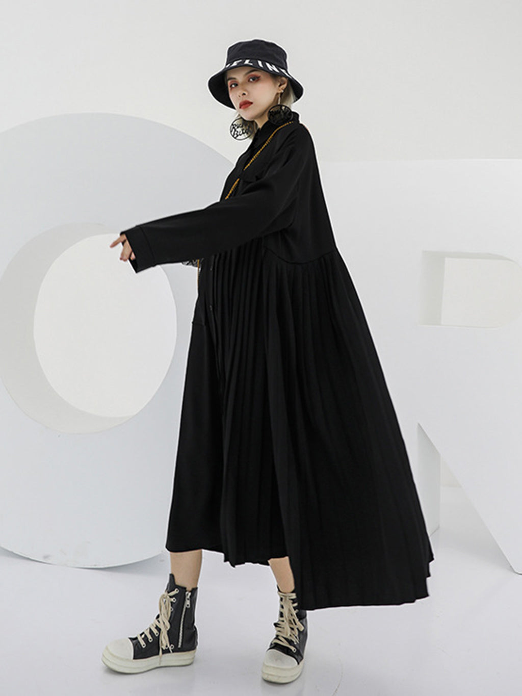 floating sleeve shirt dress