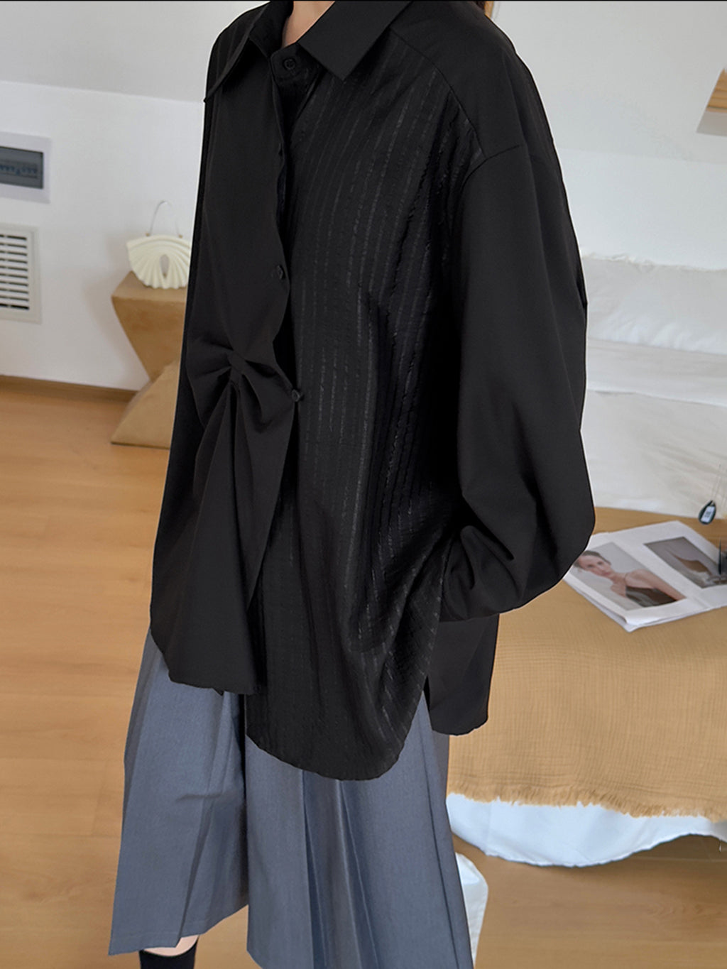 フロントツイストドレープブラウス