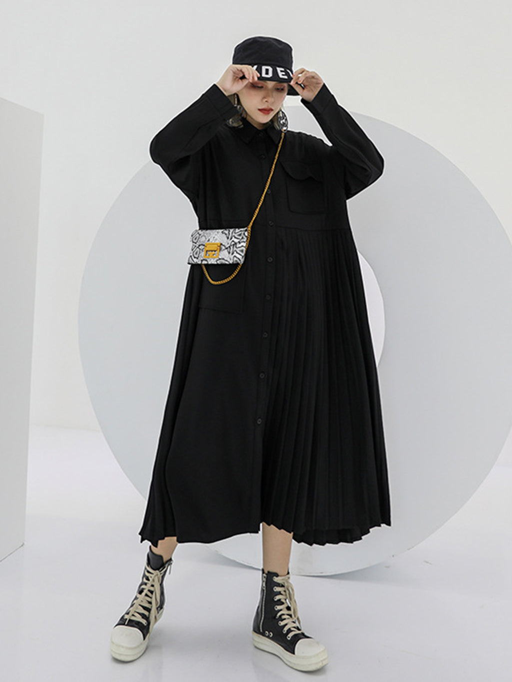 floating sleeve shirt dress