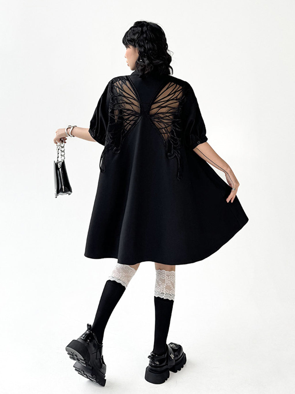 Butterfly Sheer Back Dress