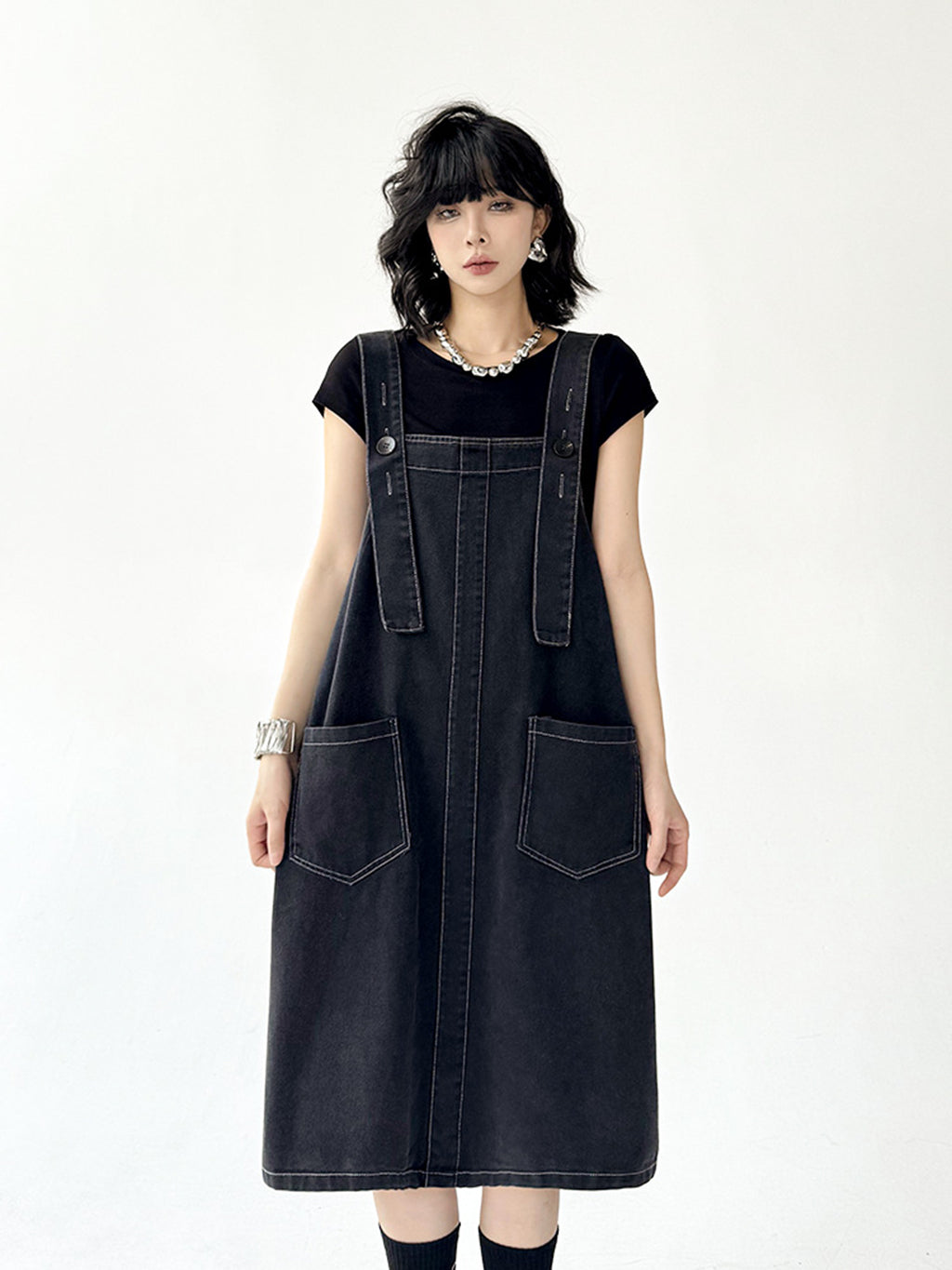 buckle suspender dress