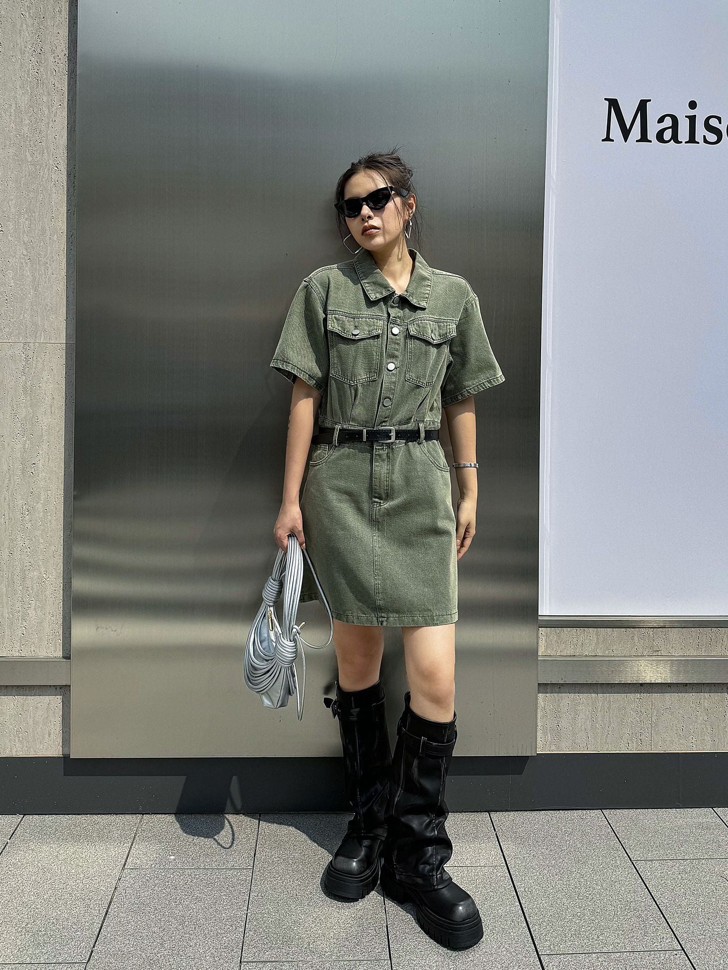 washed denim shirt dress