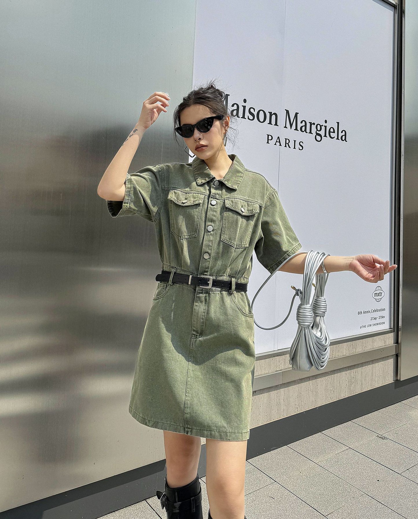 washed denim shirt dress