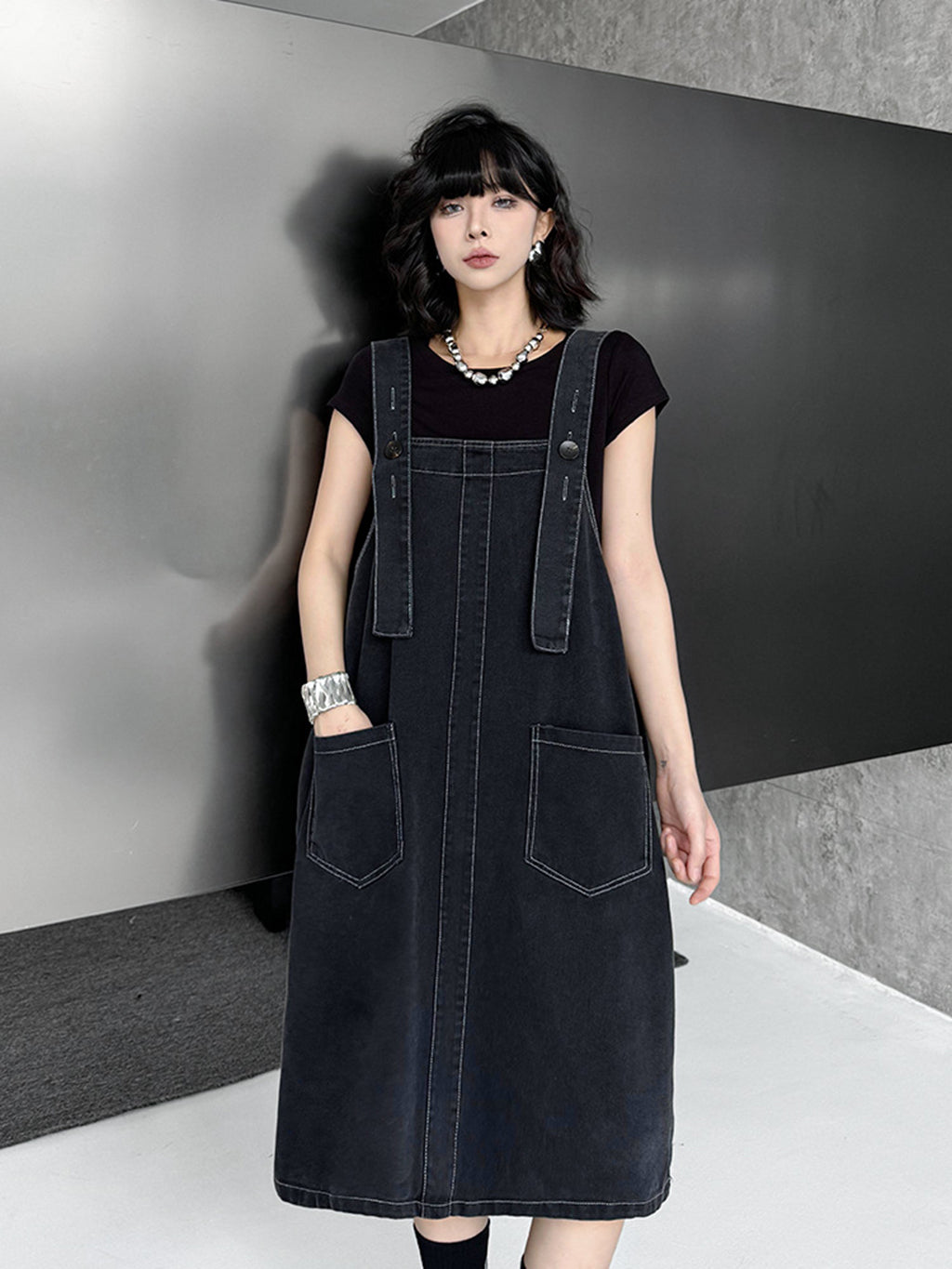 buckle suspender dress