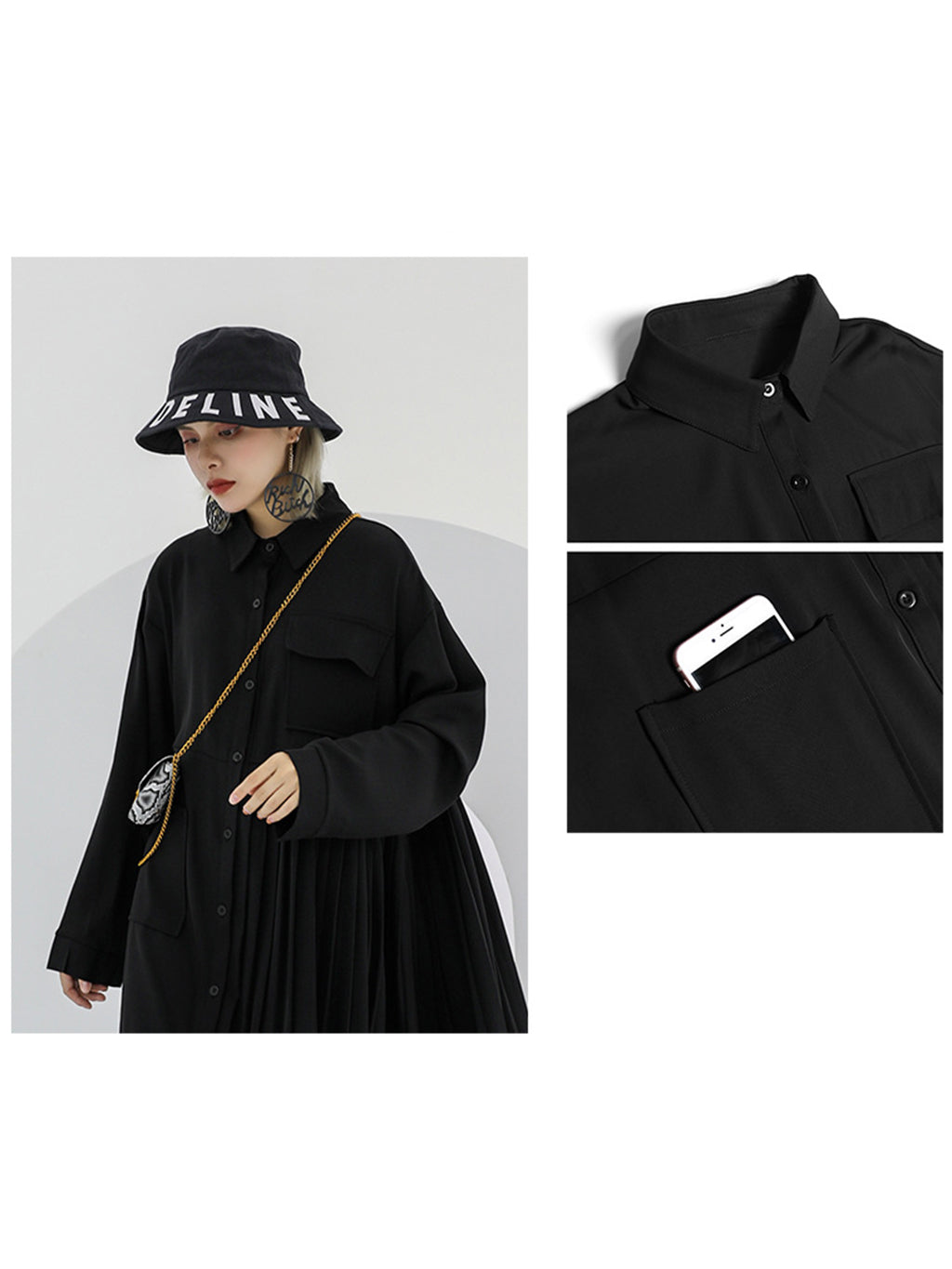 floating sleeve shirt dress