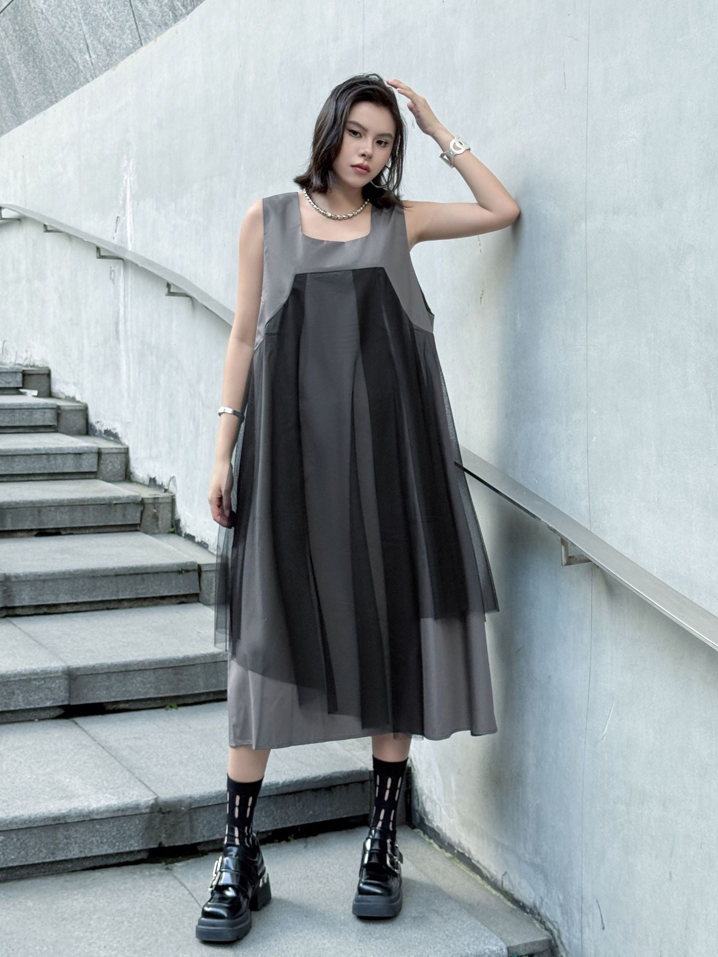 Black tulle layered dress