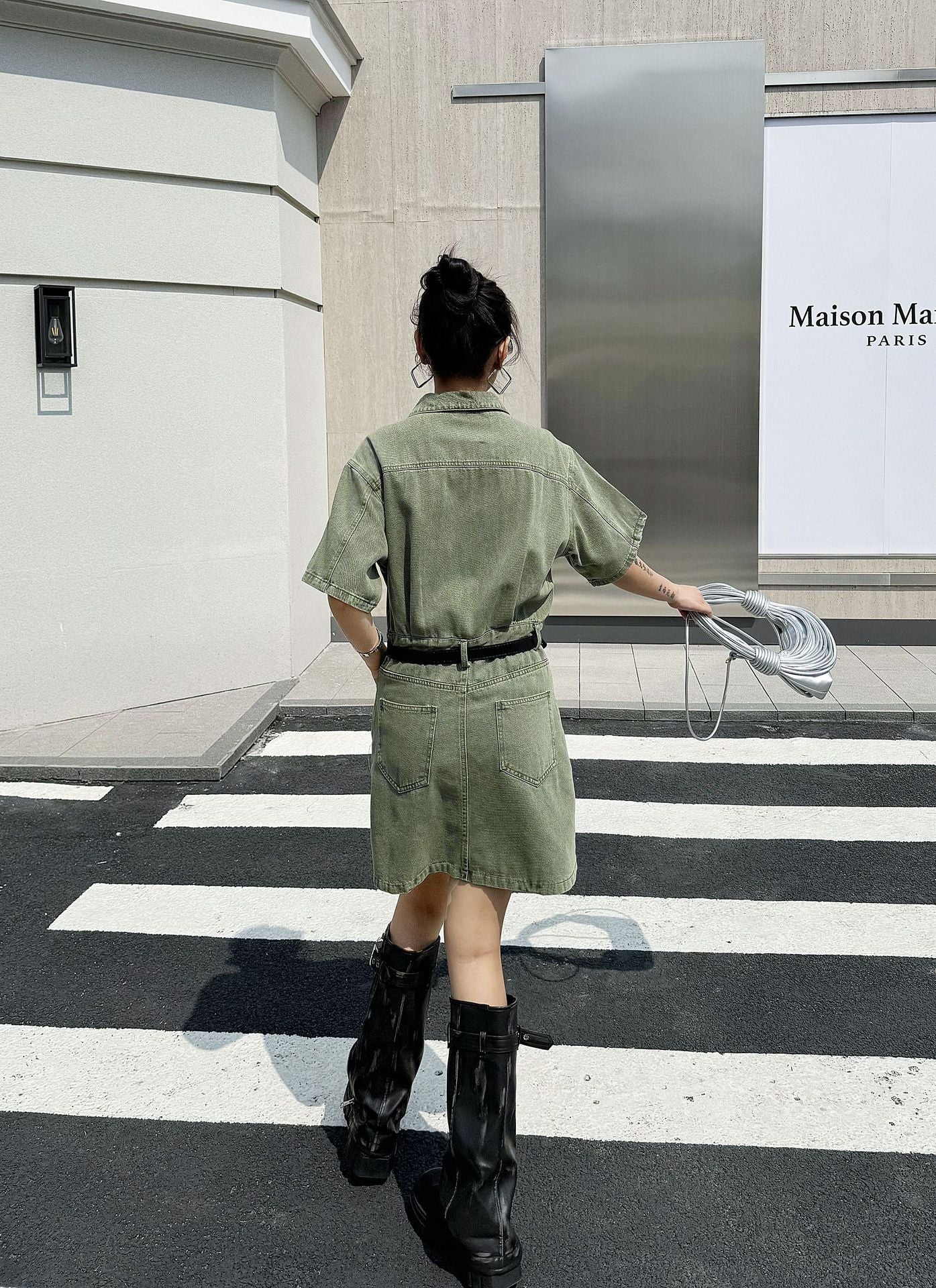 washed denim shirt dress