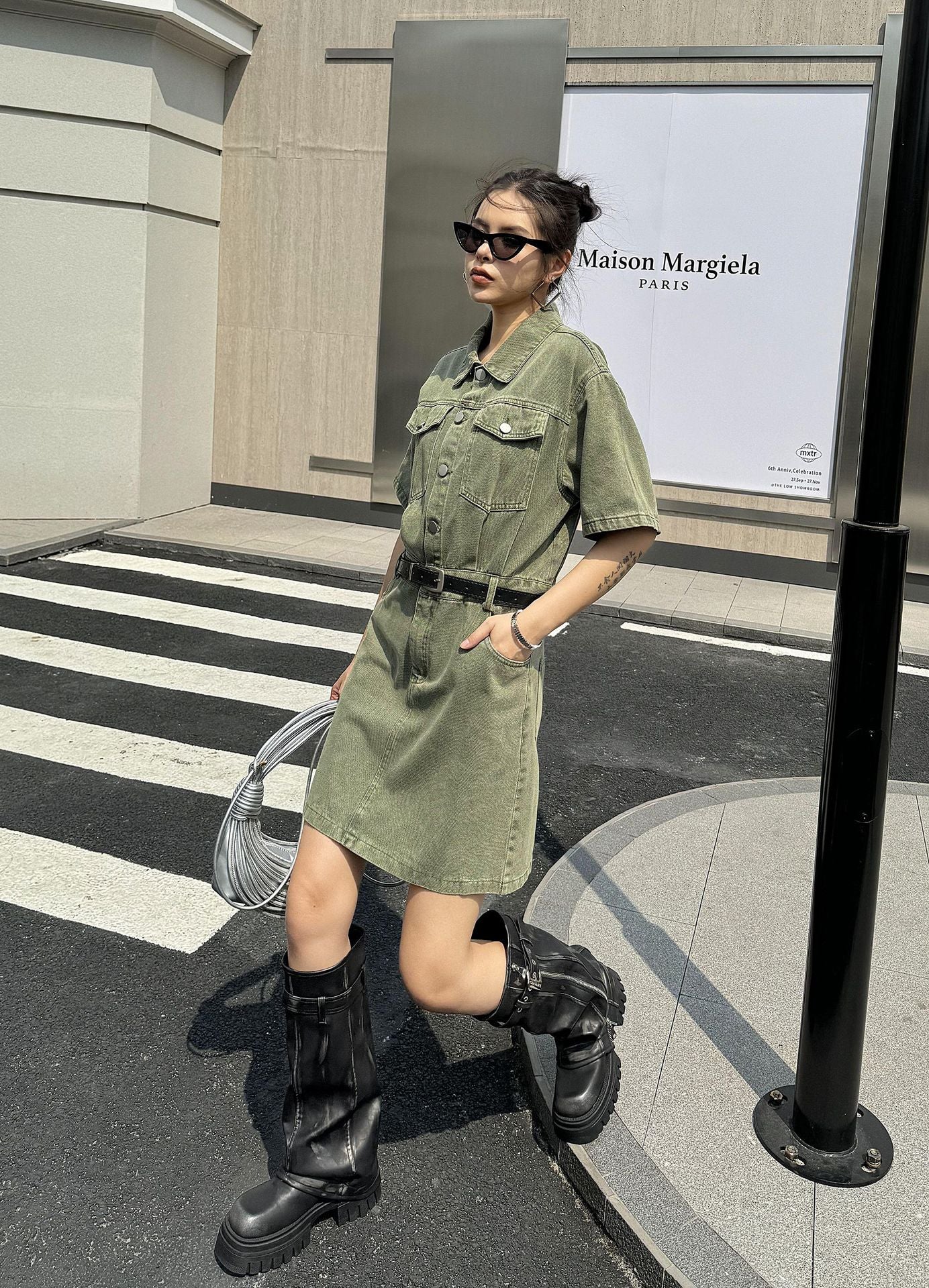 washed denim shirt dress