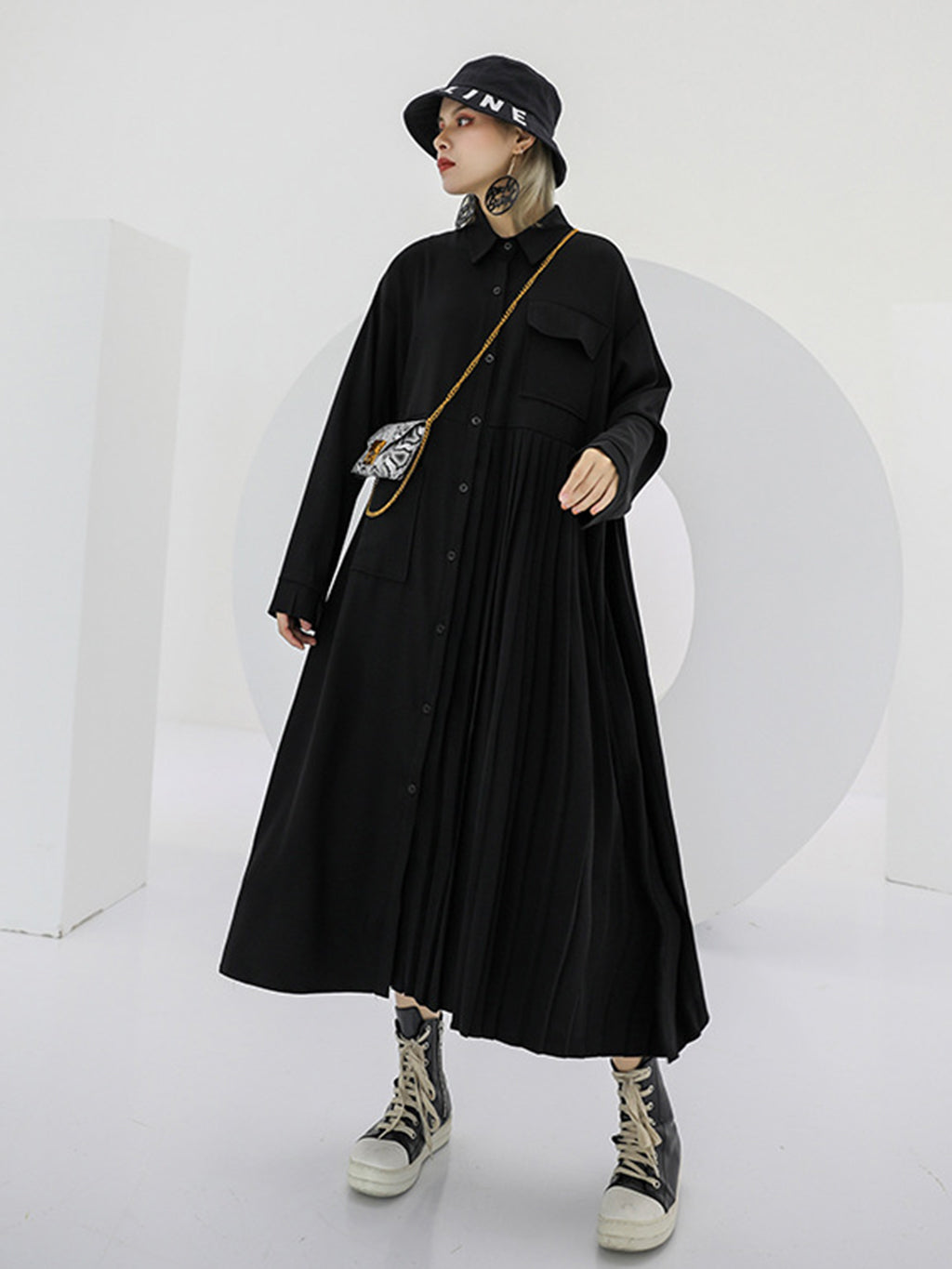 floating sleeve shirt dress
