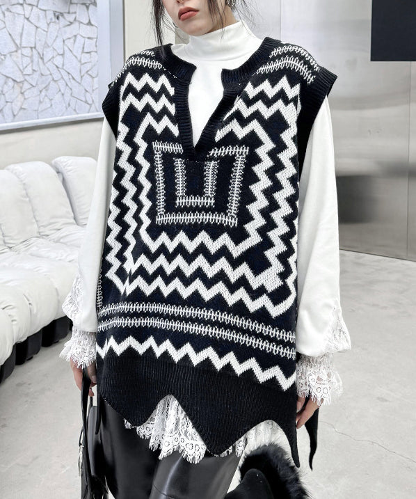 V-neck knit vest