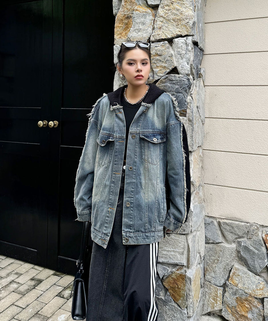 Denim Switch Hoodie Jacket